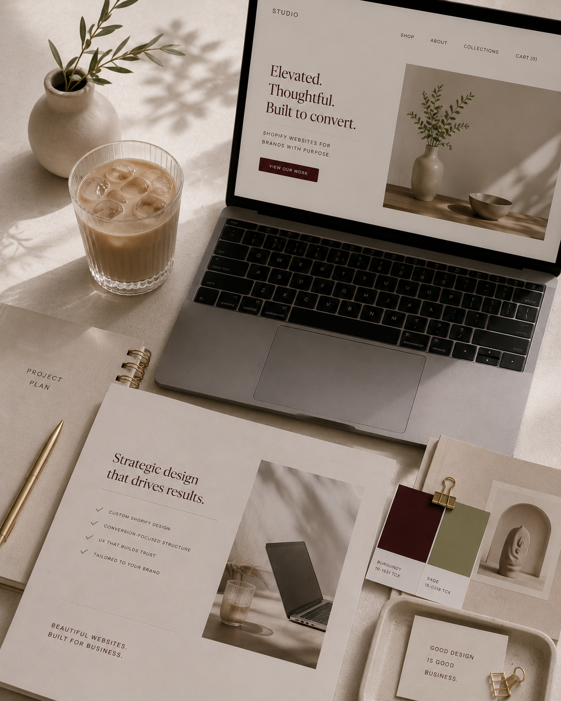 Strategic Shopify website design and creative direction workspace